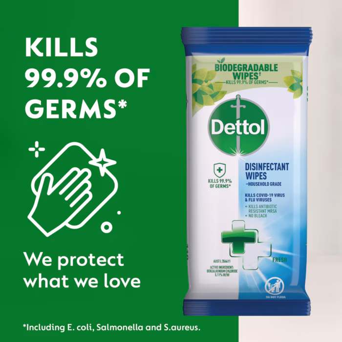 Dettol Multipurpose Disinfectant Cleaning Wipes Fresh 110 pack - Image 3