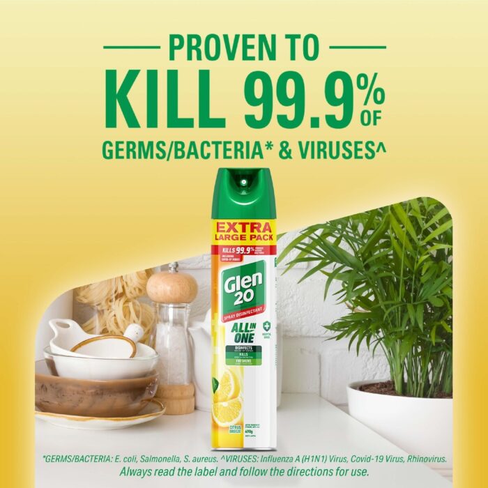 Glen 20 All-In-One Citrus Breeze Disinfectant Spray 490g - Image 3