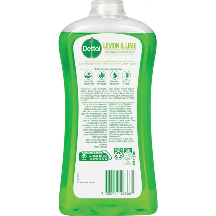 Dettol Antibacterial Liquid Hand Wash Hand Soap Refill Refresh 950mL - Image 3